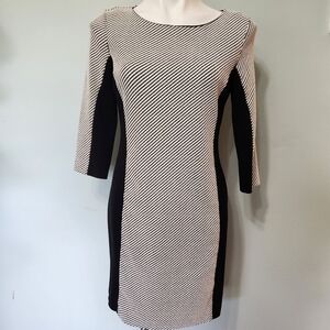 Banana Republic Black & White Textured Dress